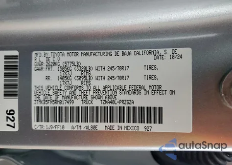 2024 Toyota Tacoma Double Cab z USA, uszkodzony, nr VIN 3TMKB5FN5RM017499